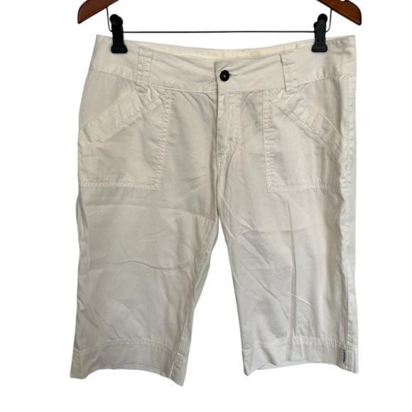 Prana women’s off White Casual Shorts size 8 - Picture 1 of 4
